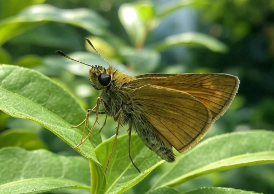 Hesperiidae Skipper butterfly on a leaf